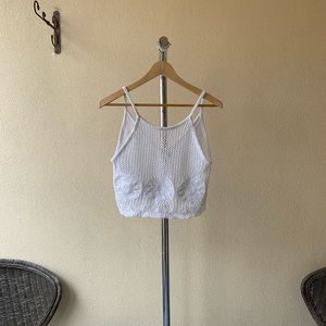 LA Heats white knit crop top Sz XS